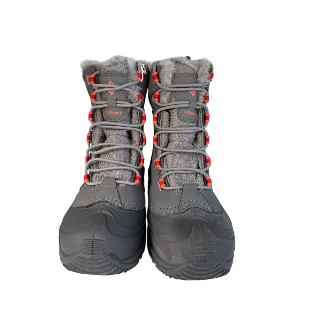 Columbia Youth Bugaboot Plus IV Omni-Heat Boot- Gray/Orange Boys Size 1Y No Box - Picture 2 of 6